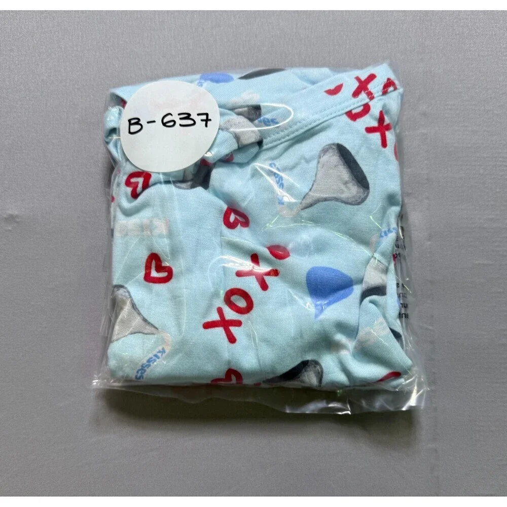 NWOT Hershey's Kisses Character Valentines Adorable 2-Piece Pajamas Kids 4 Blue